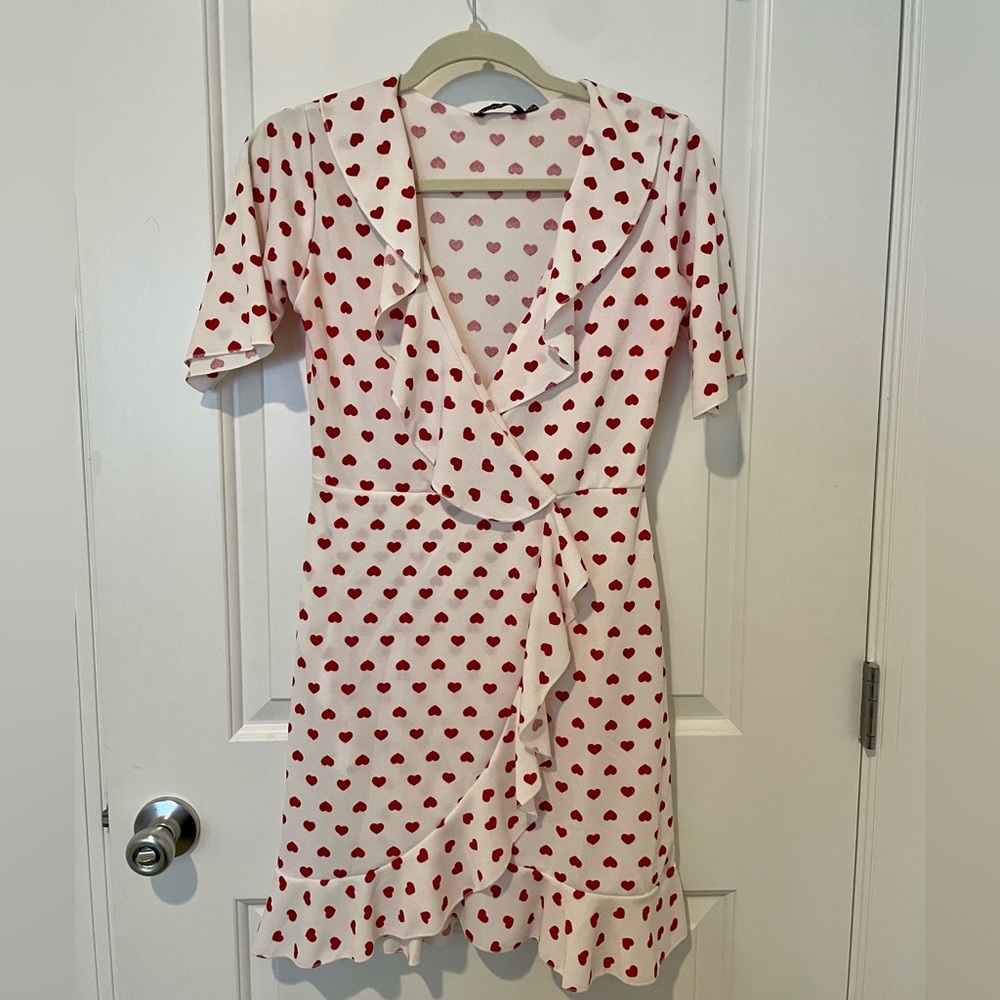 Pretty Little Thing Red Heart Dress